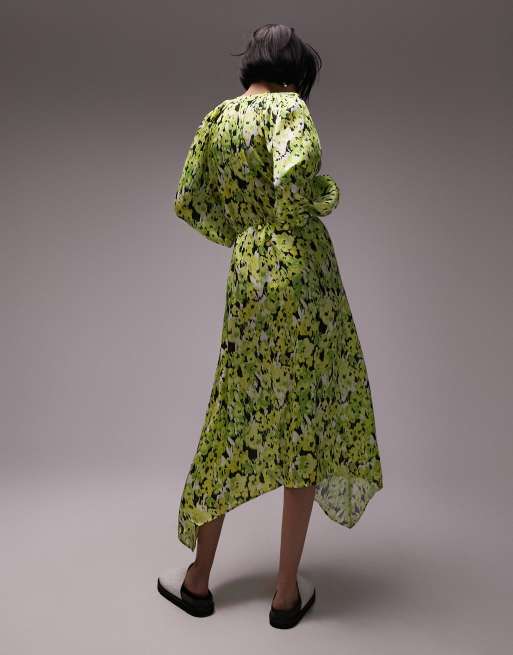 Topshop – Splodgey – Midi-Hemdkleid mit mehrfarbigem Blumenmuster und Knopfleiste, 3 von 4