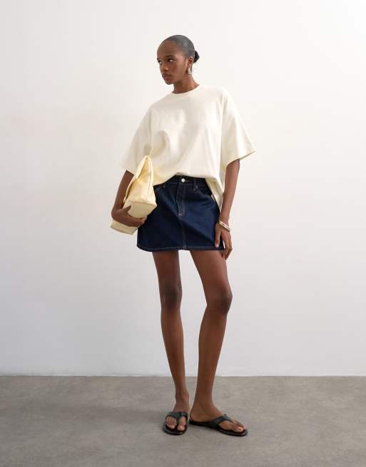 Topshop – Spódnica jeansowa mini w kolorze indygo, 2 z 5
