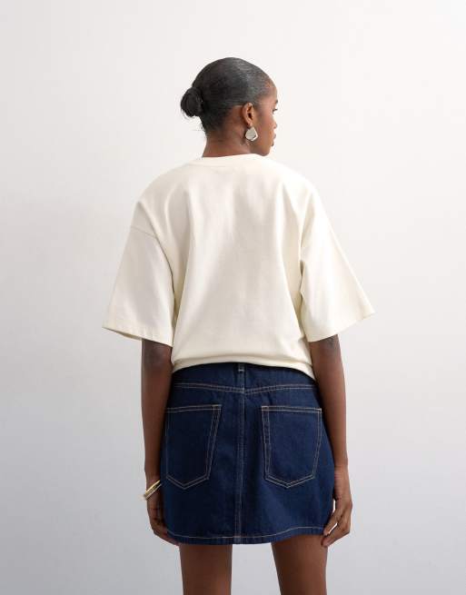 Topshop – Spódnica jeansowa mini w kolorze indygo, 4 z 5