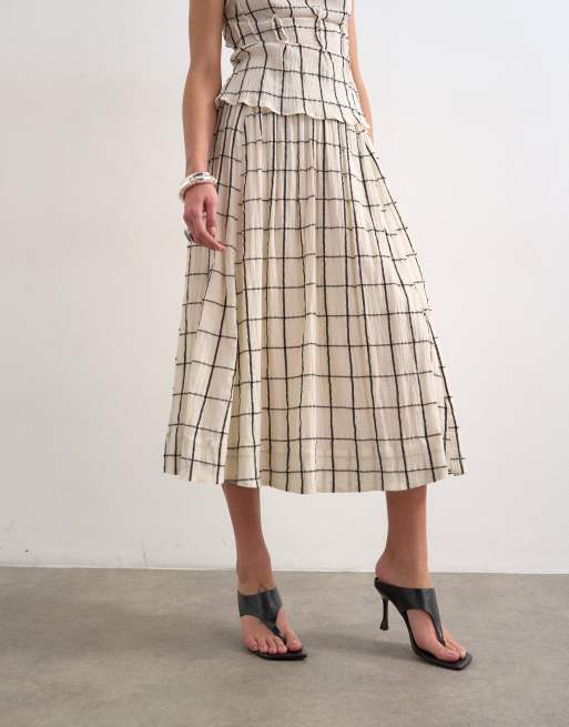 Topshop – Spódnica maxi z obniżonym stanem i wzorem w dużą kratę, 2 z 5