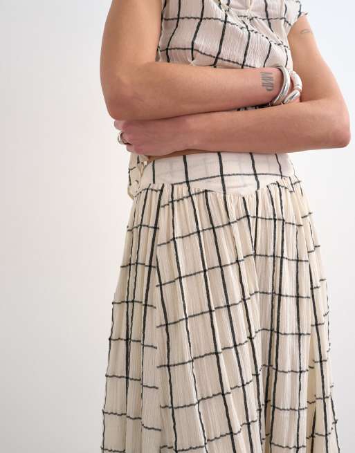 Topshop – Spódnica maxi z obniżonym stanem i wzorem w dużą kratę, 3 z 5