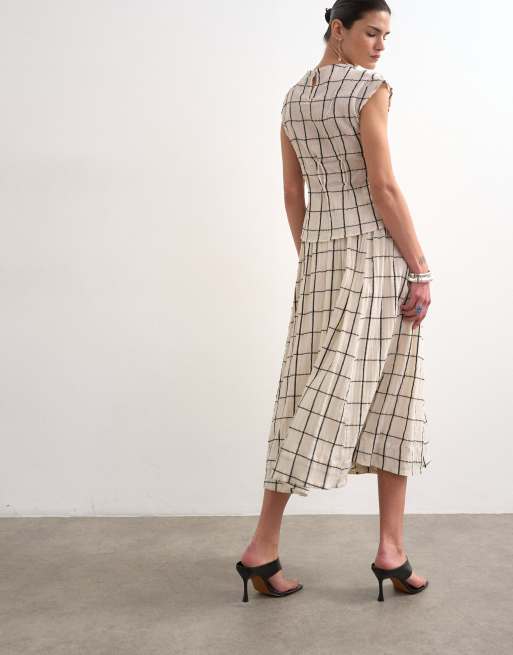 Topshop – Spódnica maxi z obniżonym stanem i wzorem w dużą kratę, 4 z 5
