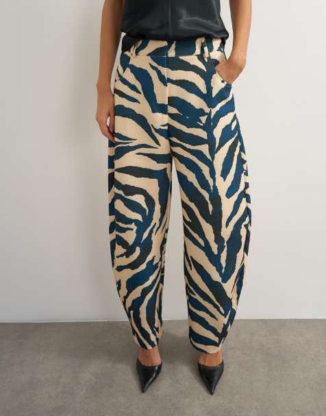 Topshop spodnie barrel leg we wzór zebry - view 1