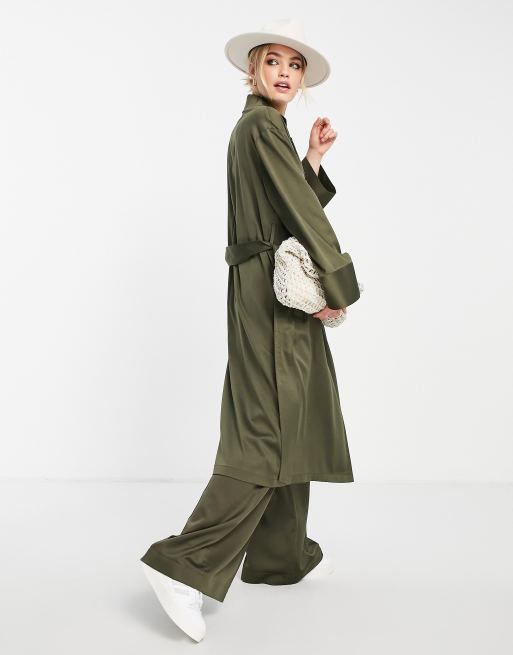 Topshop - Spolverino in raso kaki, 2 di 4