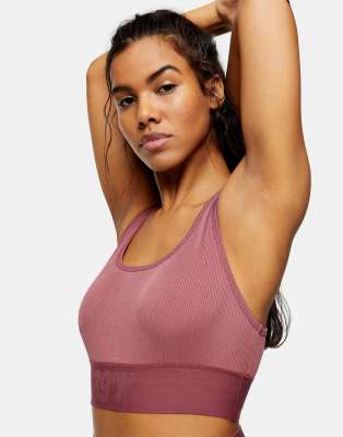 Topshop sports bra in pink  - ASOS Price Checker