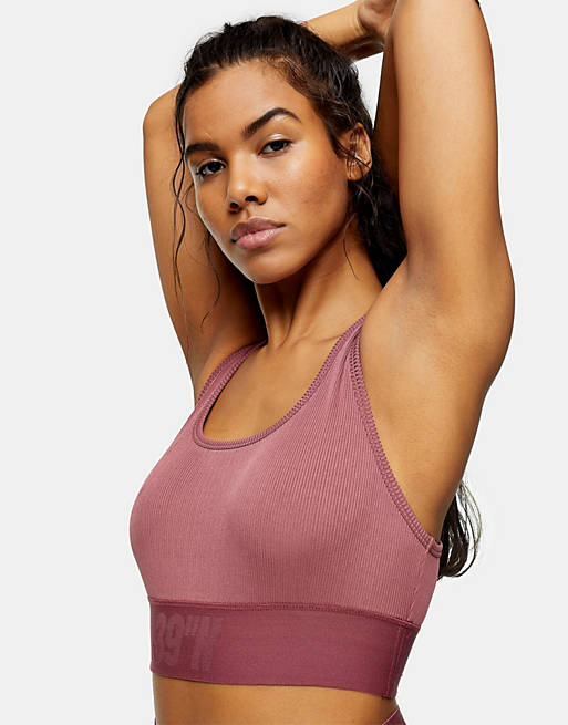 Topshop sports bra in pink 