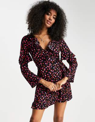 Topshop polka shop dot wrap dress