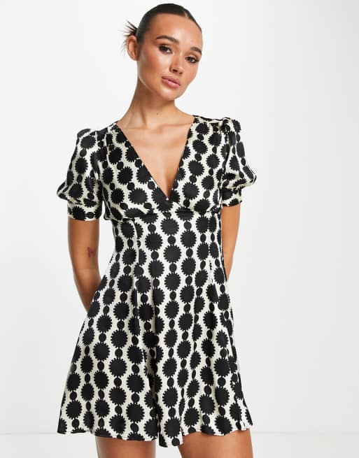 Topshop monochrome spot dress sale