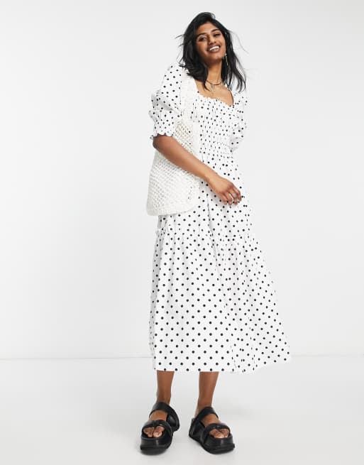 Topshop midi 2025 dress polka dot