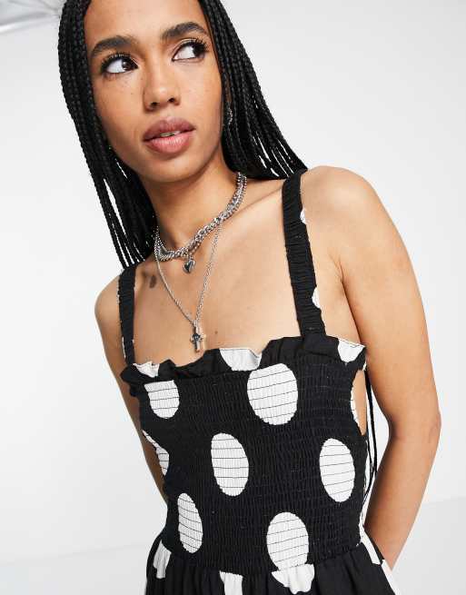 Topshop pinafore clearance polka dot dress