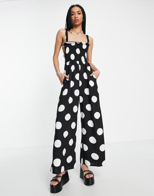 Polka dot store jumpsuit topshop