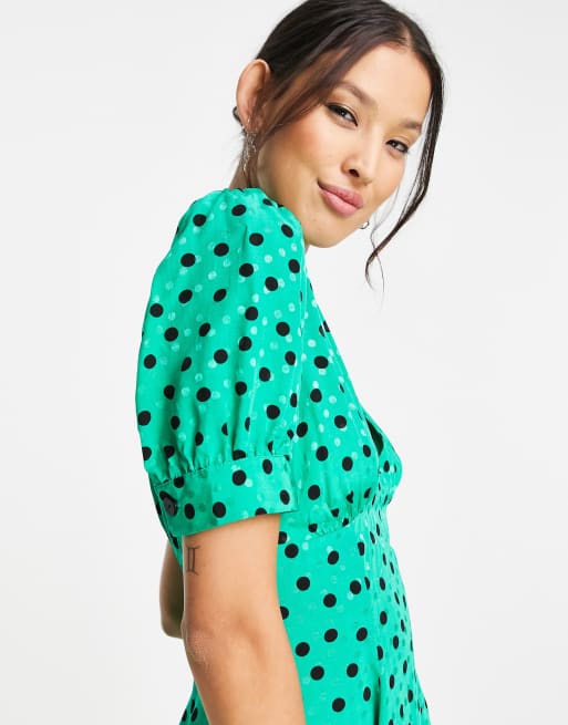 Green polka 2024 dot dress topshop