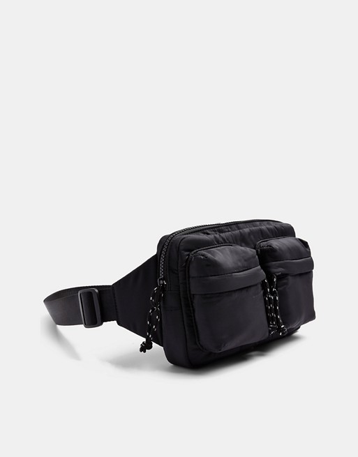 Topshop square bum bag in black