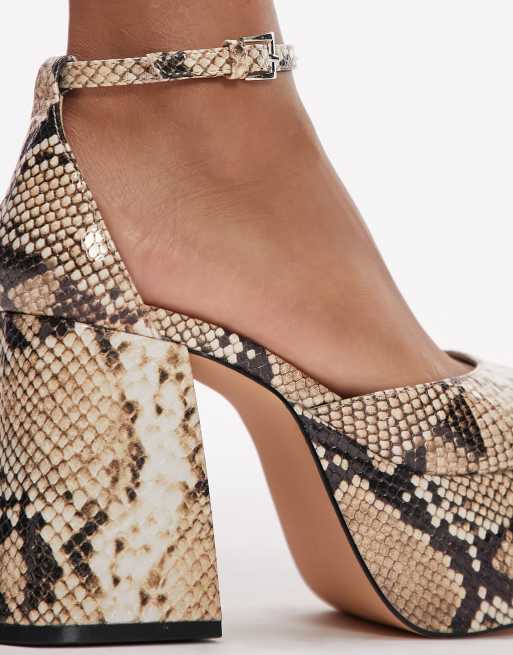 Topshop snake print heels sale