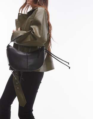 Topshop Topshop Stacey shoulder bag with chain handle in black