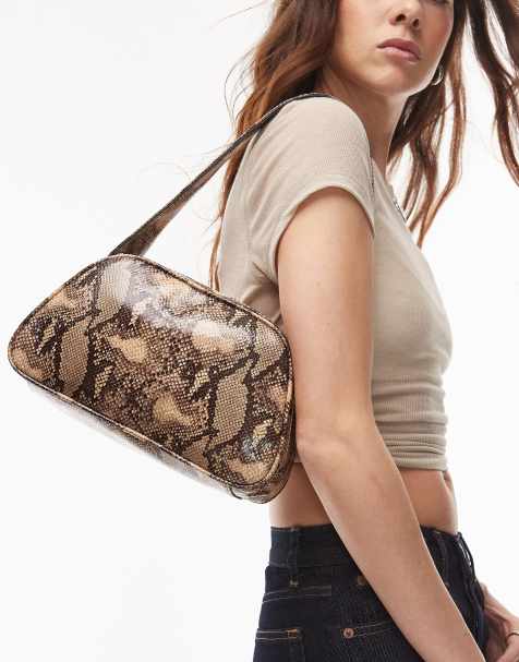 Topshop Stacy shoulder bag in snake - view 1