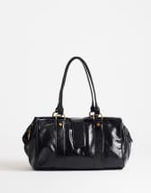 Topshop Star hardware detail bowler shoulder bag in black