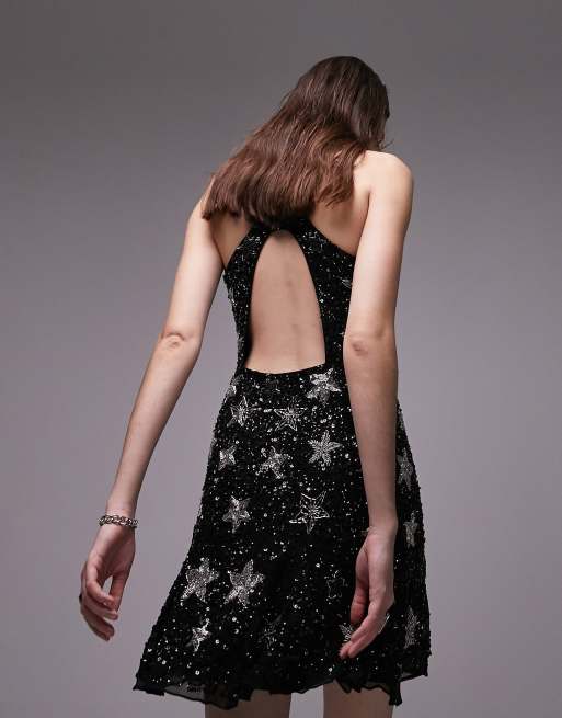 Topshop star sequin mini slip dress