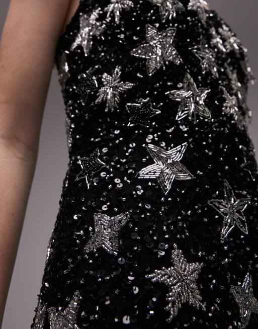 Black dress hotsell with silver stars