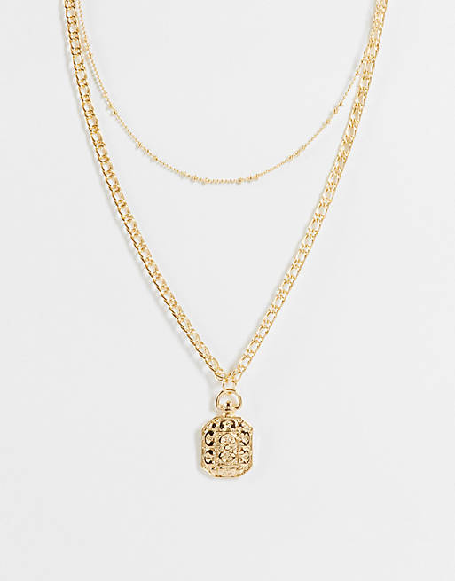 Topshop statement pave pendant necklace in gold