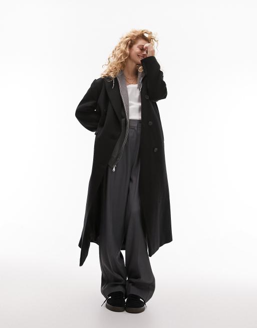 Long black wool outlet coats