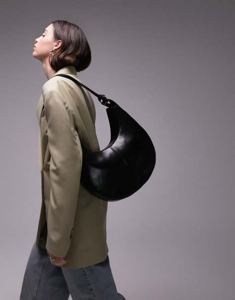 Borsa 'Petite' a spalla con catena e logo Donna, Nero