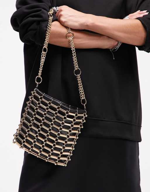 Topshop stella chain bag in gold