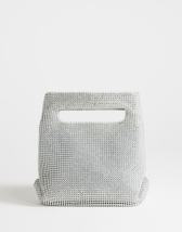 Topshop Stella diamante grab bag in silver