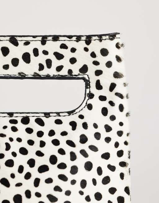 Topshop - Stella - Petit sac à main en cuir véritable effet poils à imprimé dalmatien, 2 de 4