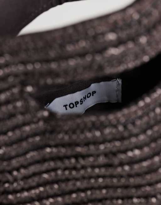 Topshop Stella straw small grab bag in chocolate, 2 of 4