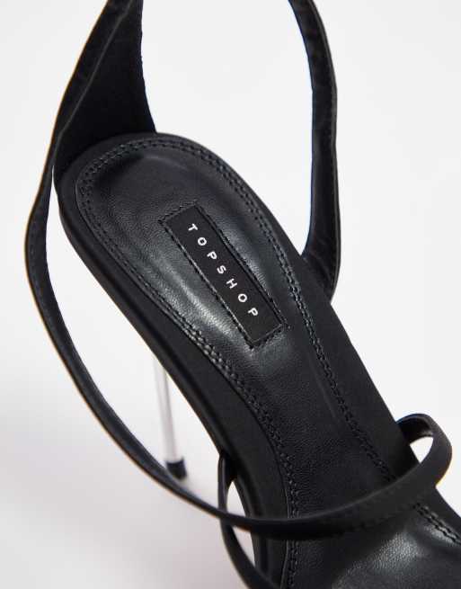 Topshop – Stella – Svarta klacksandaler med ankelknyt, 4 av 4