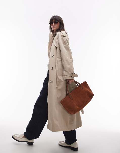 Topshop – Stenfärgad trenchcoat i lång oversize modell - view 1