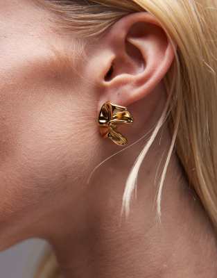 Stephy waterproof stainless steel statement earrings in gold