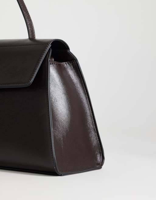 Topshop Stevey sac porté épaule moyen couleur chocolat, 3 de 4