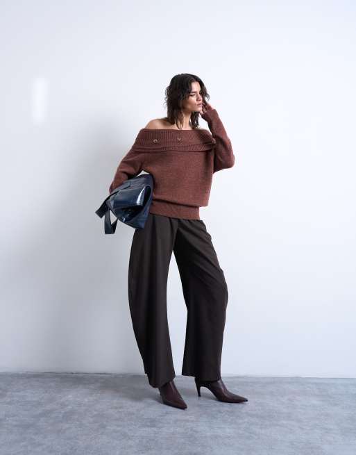 Topshop – Stickad bandeau-topp med knappar , 4 av 4