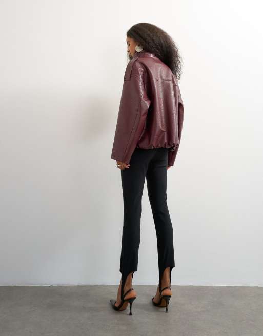 Topshop stirrup bengaline pants in black, 5 of 5