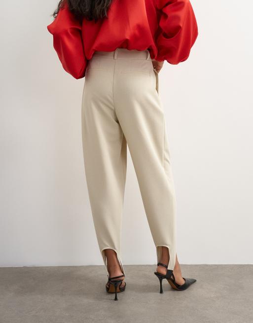 Topshop stirrup pant in beige, 4 of 5