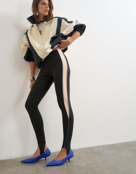 Topshop stirrup piping leggings in black - view 1