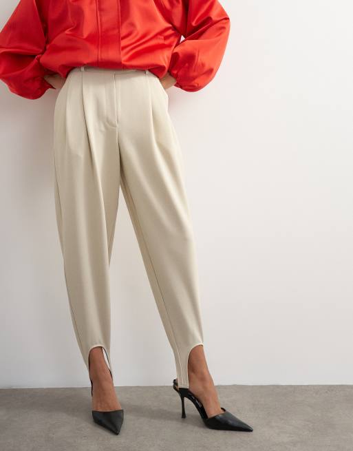 Topshop stirrup trouser in beige, 2 of 5