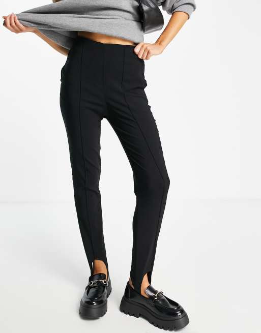 Buy Topshop women regular fit plain pullon ankle leggings black