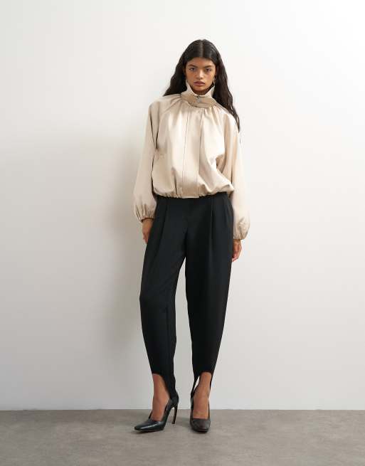 Topshop stirrup trouser in black, 2 of 5
