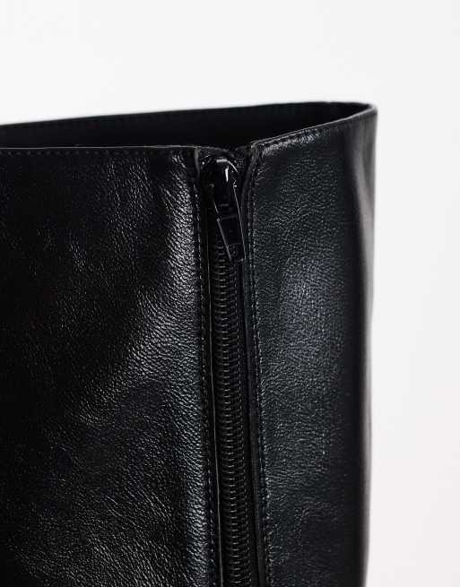 Topshop stivale al ginocchio con tacco kitten nero, 4 di 4