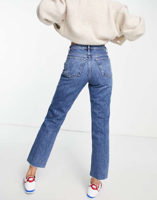 Straight leg on sale raw hem jeans