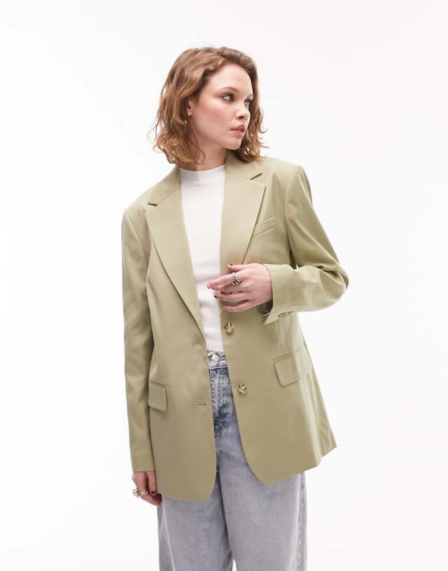 Topshop straight fitting blazer in spring sage - part of a set