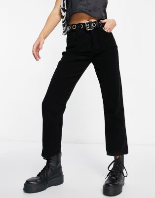 black corduroy straight jeans