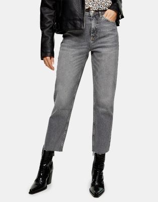 topshop grey straight leg jeans