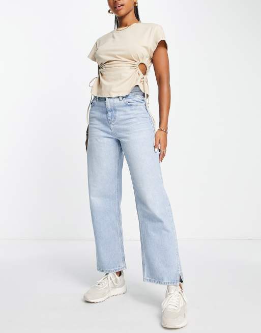 Topshop straight jeans with splits in bleach ASOS