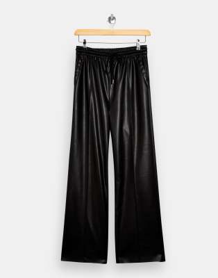 men's leather straight leg pants