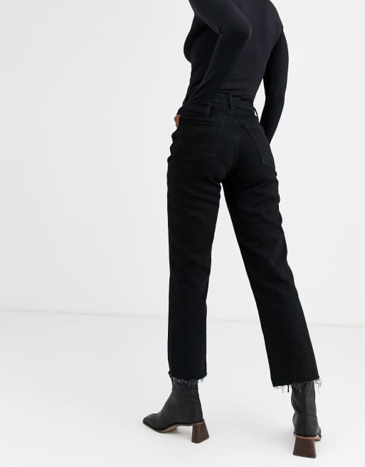 Topshop straight jeans store black