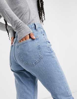 topshop slim wide leg jeans in bleach wash